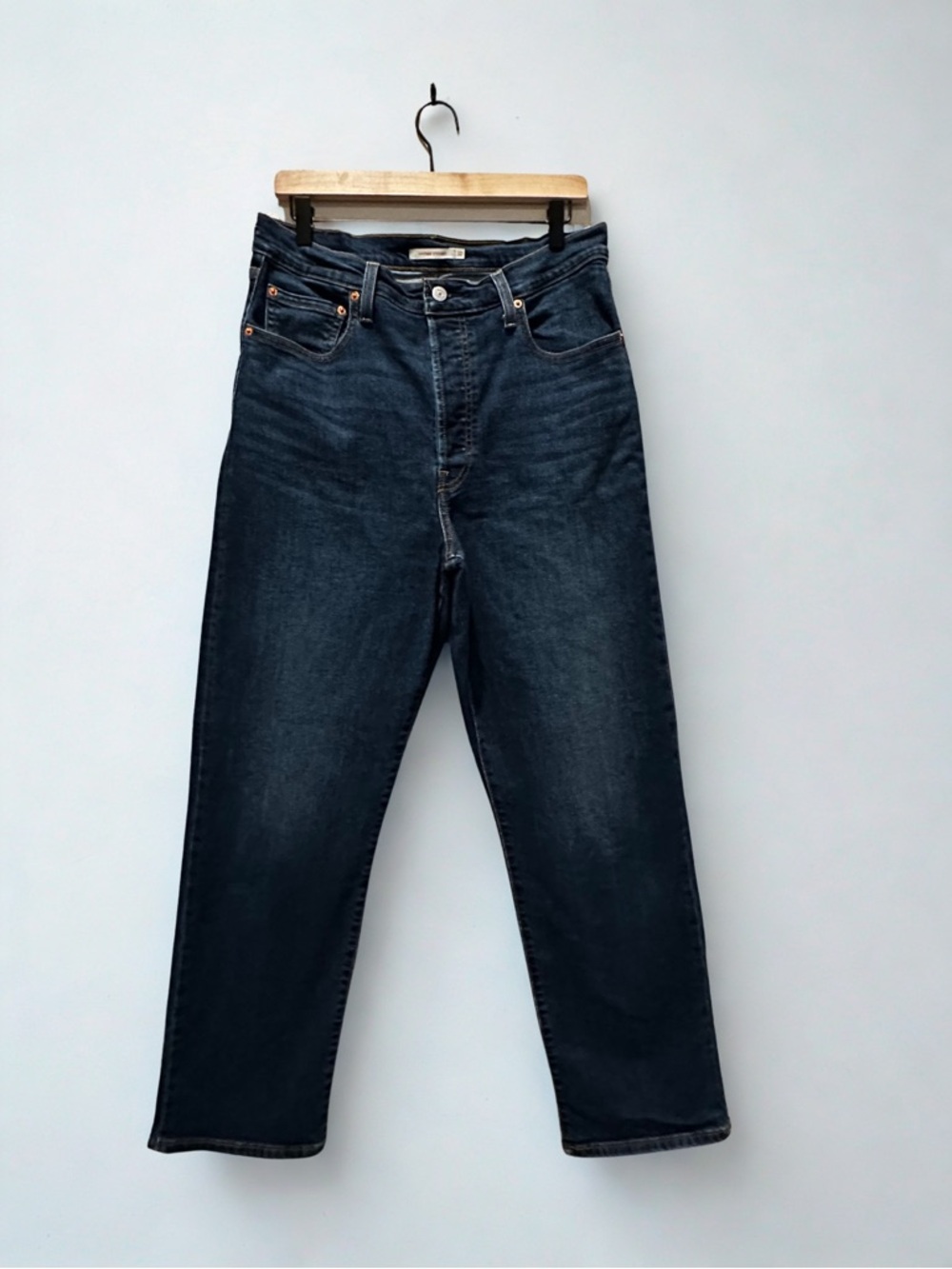 Levi’s Ribcage Straight Jeans 32 Et Organized Blue Full Length‎